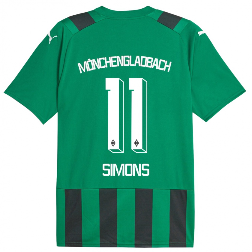 Kandiny Bambino Maglia Kelly Simons #11 Nero Verde Kit Gara Away 2023/24 Maglietta