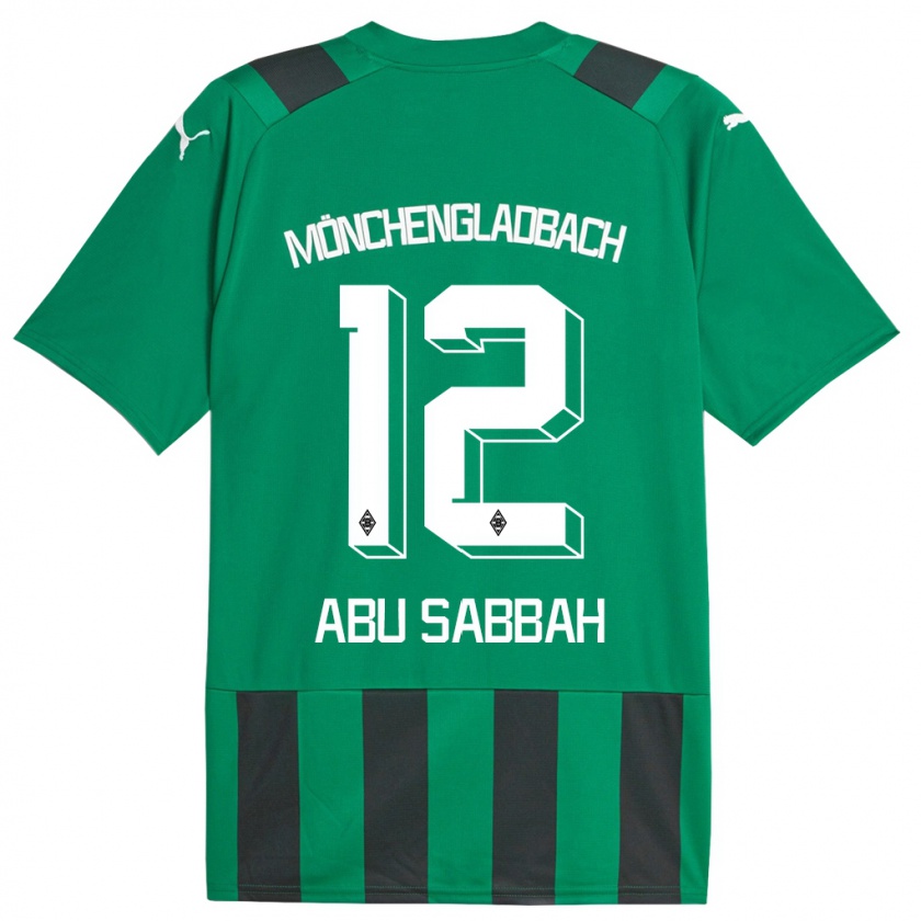 Kandiny Bambino Maglia Sarah Abu Sabbah #12 Nero Verde Kit Gara Away 2023/24 Maglietta