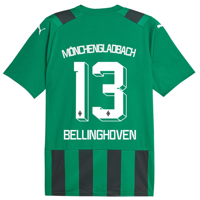 Kandiny Bambino Maglia Christina Bellinghoven #13 Nero Verde Kit Gara Away 2023/24 Maglietta