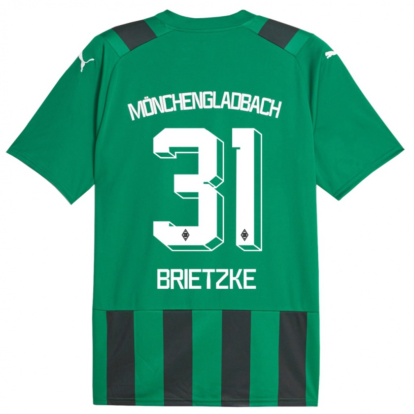 Kandiny Bambino Maglia Yvonne Brietzke #31 Nero Verde Kit Gara Away 2023/24 Maglietta