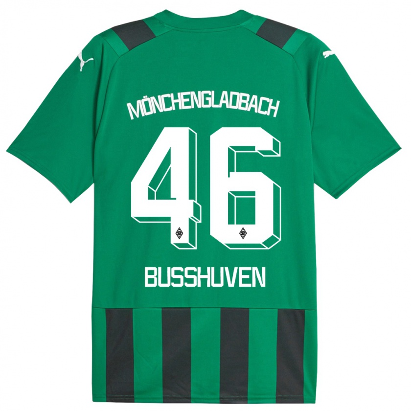 Kandiny Bambino Maglia Alina Busshuven #46 Nero Verde Kit Gara Away 2023/24 Maglietta