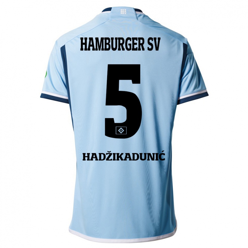 Kandiny Bambino Maglia Dennis Hadzikadunic #5 Blu Kit Gara Away 2023/24 Maglietta