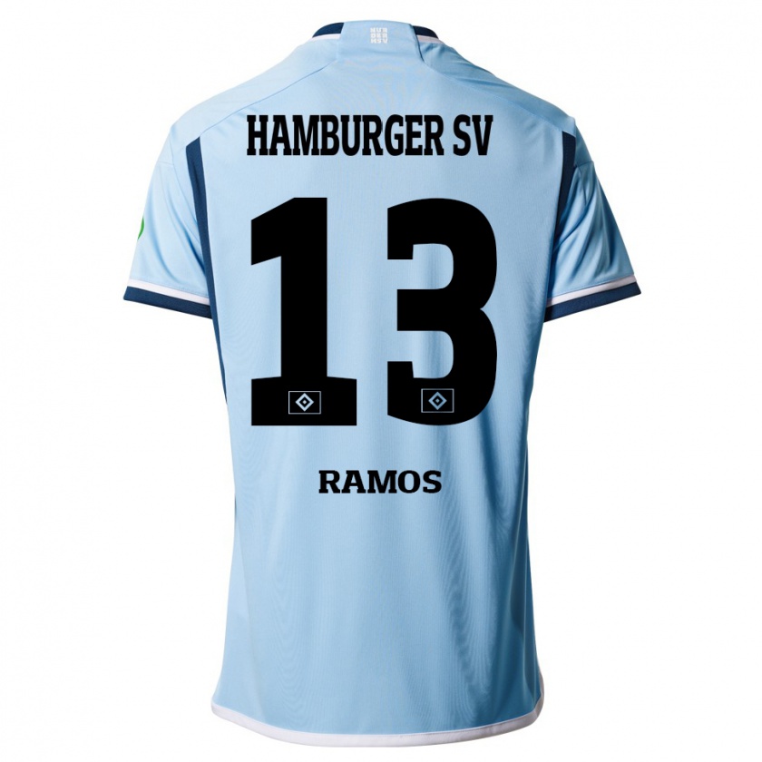 Kandiny Bambino Maglia Guilherme Ramos #13 Blu Kit Gara Away 2023/24 Maglietta