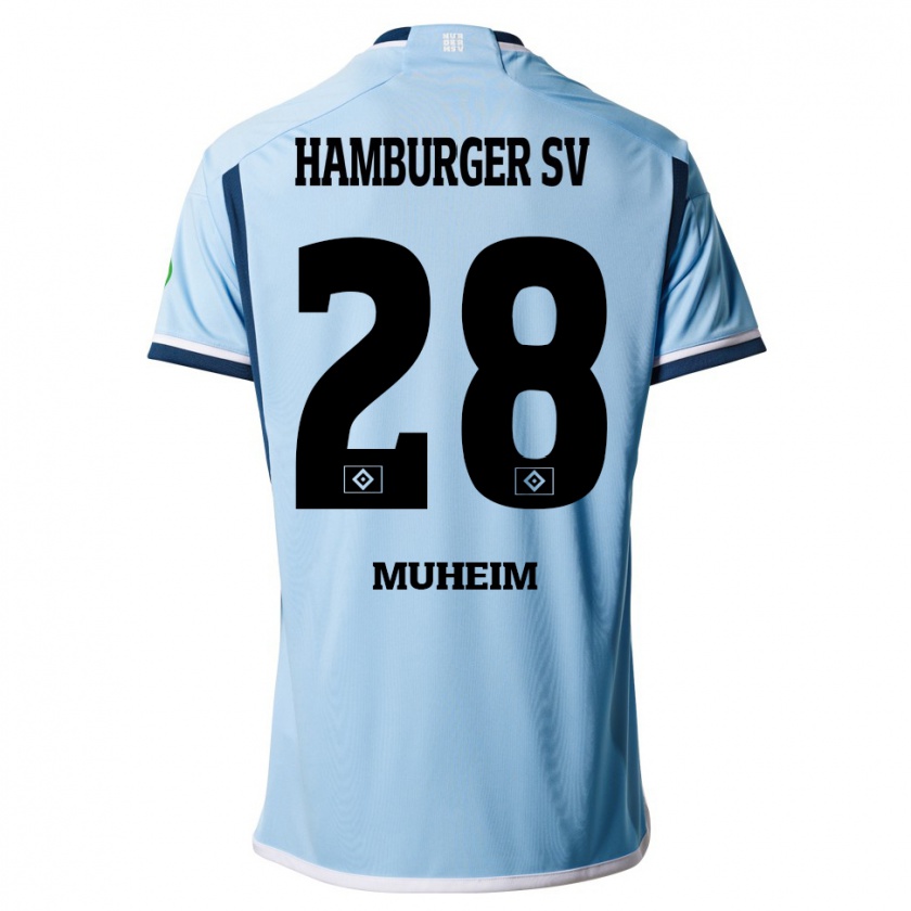 Kandiny Bambino Maglia Miro Muheim #28 Blu Kit Gara Away 2023/24 Maglietta