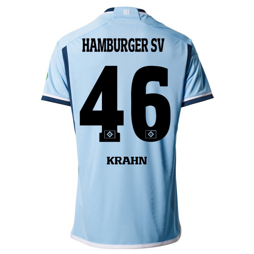 Kandiny Bambino Maglia Elijah Krahn #46 Blu Kit Gara Away 2023/24 Maglietta