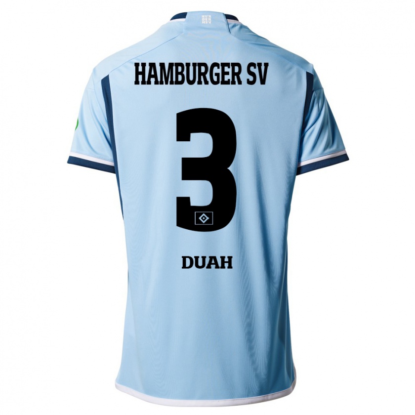 Kandiny Kinder Dennis Duah #3 Blau Auswärtstrikot Trikot 2023/24 T-Shirt Österreich