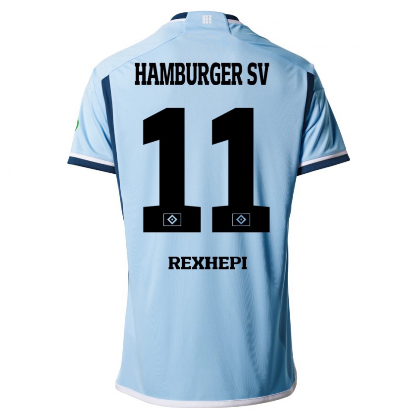 Kandiny Bambino Maglia Arlind Rexhepi #11 Blu Kit Gara Away 2023/24 Maglietta