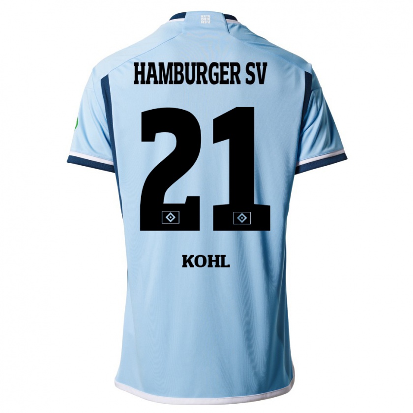 Kandiny Bambino Maglia Ohene Köhl #21 Blu Kit Gara Away 2023/24 Maglietta