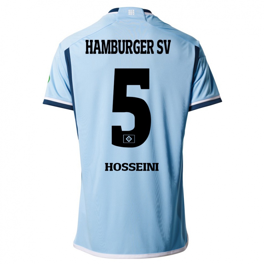 Kandiny Bambino Maglia Reza Hosseini #5 Blu Kit Gara Away 2023/24 Maglietta