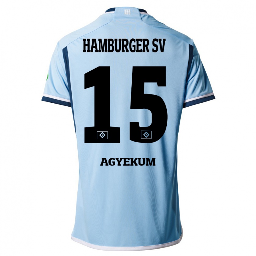 Kandiny Kinder Joel Agyekum #15 Blau Auswärtstrikot Trikot 2023/24 T-Shirt Österreich