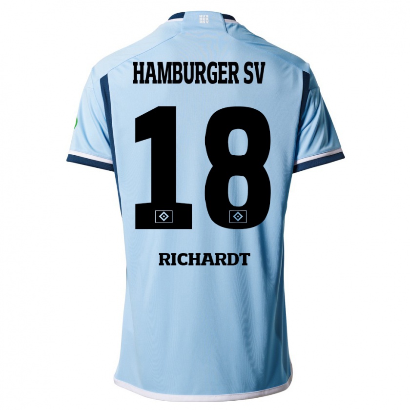 Kandiny Bambino Maglia Dayo Richardt #18 Blu Kit Gara Away 2023/24 Maglietta