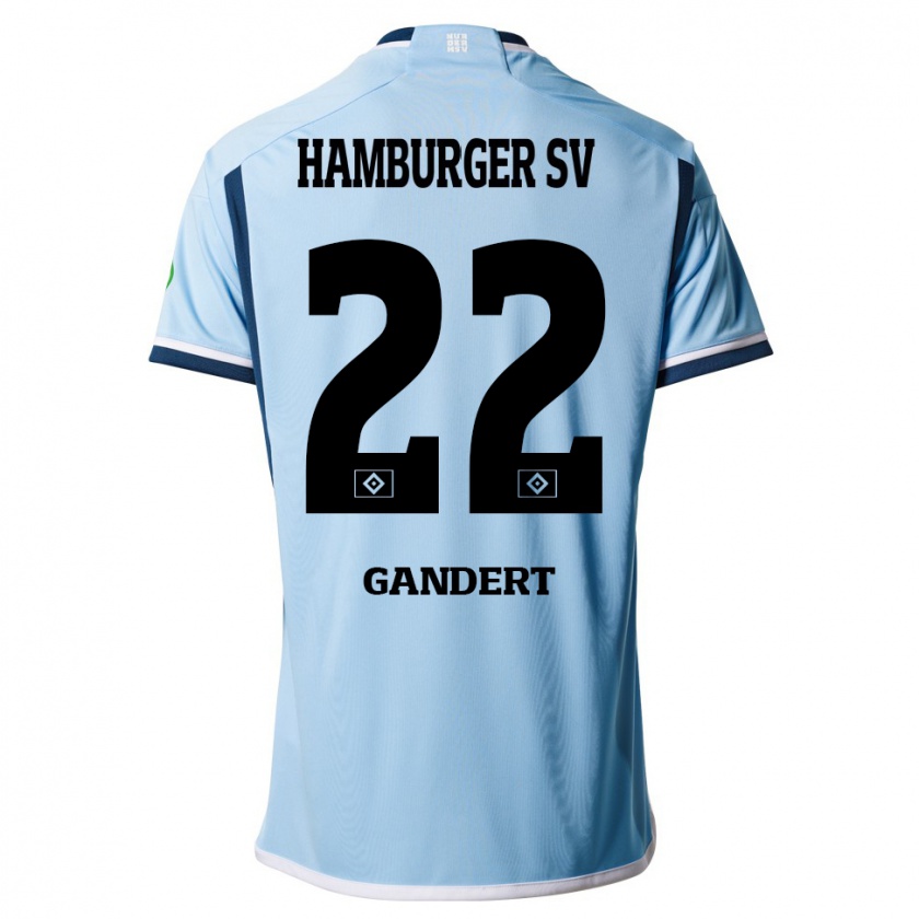 Kandiny Bambino Maglia Jeremy Gandert #22 Blu Kit Gara Away 2023/24 Maglietta