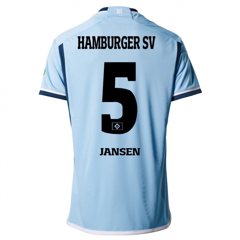 Kandiny Kinderen Marcell Jansen #5 Blauw Uitshirt Uittenue 2023/24 T-Shirt België