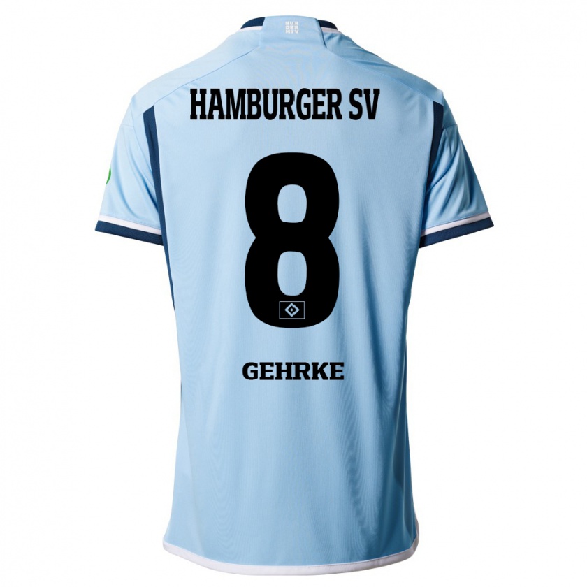 Kandiny Kinder Stefan Gehrke #8 Blau Auswärtstrikot Trikot 2023/24 T-Shirt Österreich