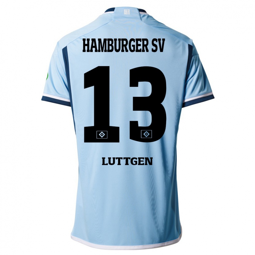 Kandiny Kinderen Lasse Lüttgen #13 Blauw Uitshirt Uittenue 2023/24 T-Shirt België