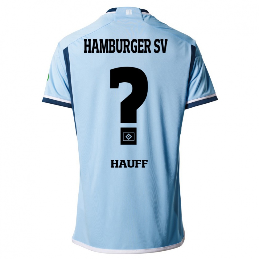 Kandiny Bambino Maglia Daniel Hauff #0 Blu Kit Gara Away 2023/24 Maglietta