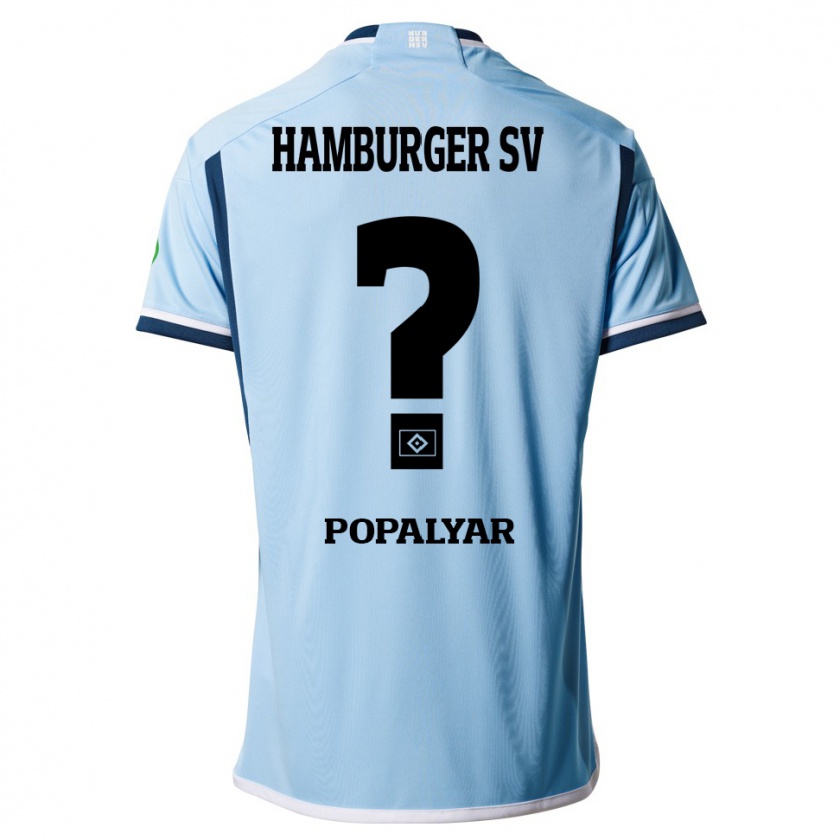 Kandiny Bambino Maglia Omer Popalyar #0 Blu Kit Gara Away 2023/24 Maglietta