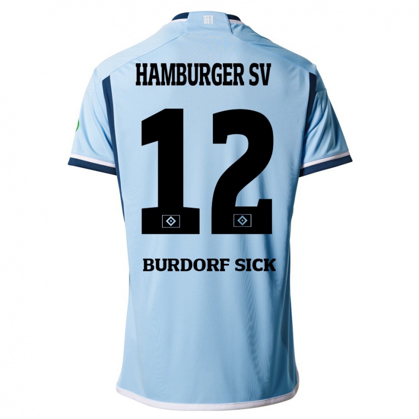 Kandiny Bambino Maglia Emma Burdorf-Sick #12 Blu Kit Gara Away 2023/24 Maglietta