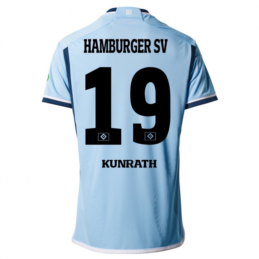 Kandiny Bambino Maglia Lina Kunrath #19 Blu Kit Gara Away 2023/24 Maglietta