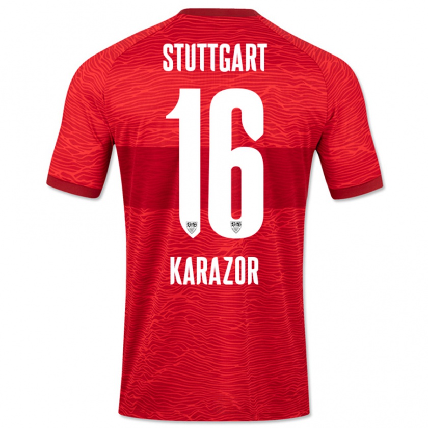 Kandiny Kinder Atakan Karazor #16 Rot Auswärtstrikot Trikot 2023/24 T-Shirt Österreich