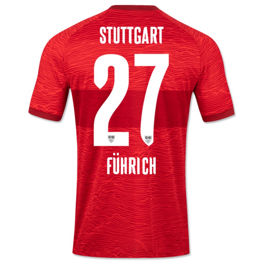 Kandiny Niño Camiseta Chris Führich #27 Rojo 2ª Equipación 2023/24 La Camisa