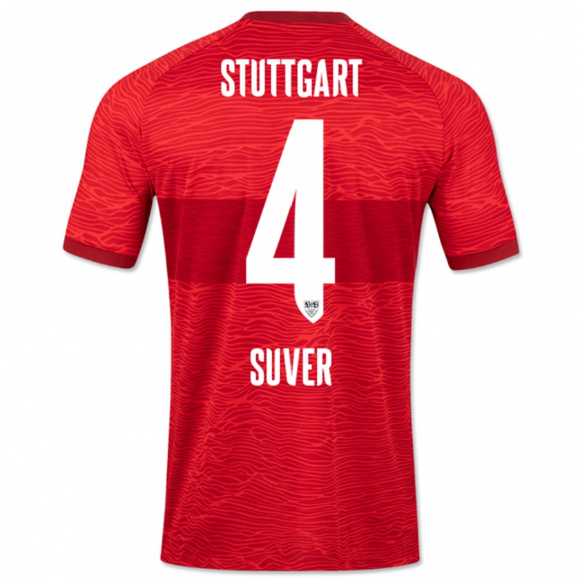 Kandiny Kinder Jakov Suver #4 Rot Auswärtstrikot Trikot 2023/24 T-Shirt Österreich