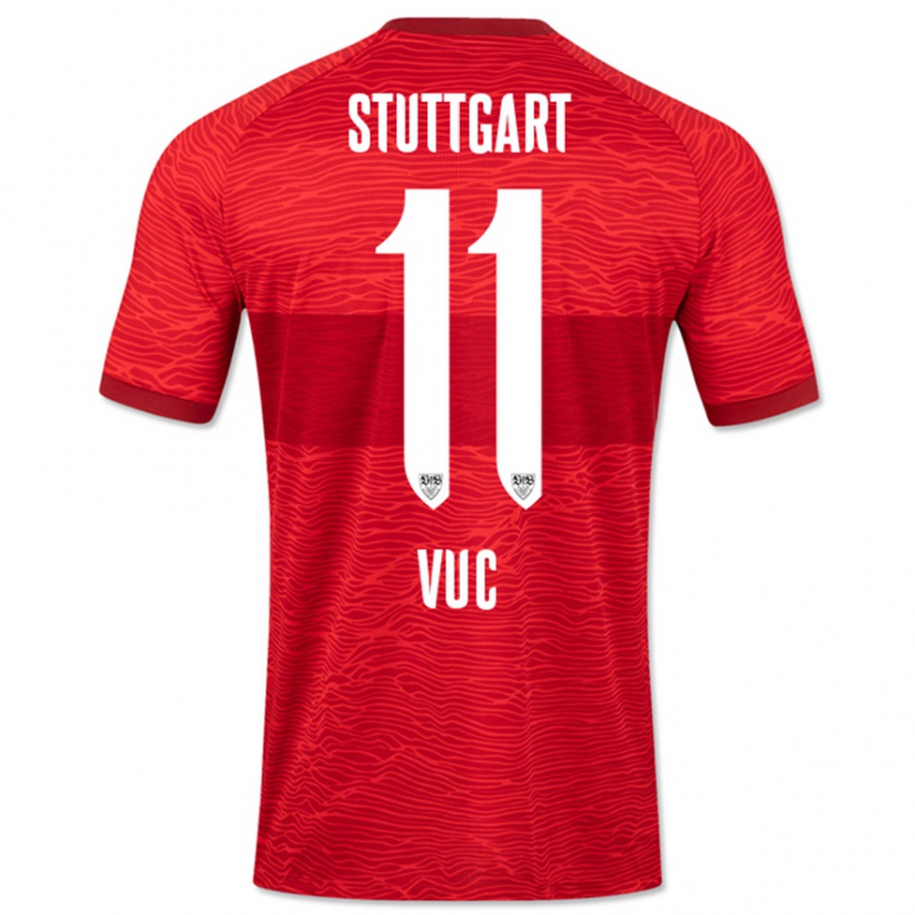 Kandiny Kinder Patrick Vuc #11 Rot Auswärtstrikot Trikot 2023/24 T-Shirt Österreich