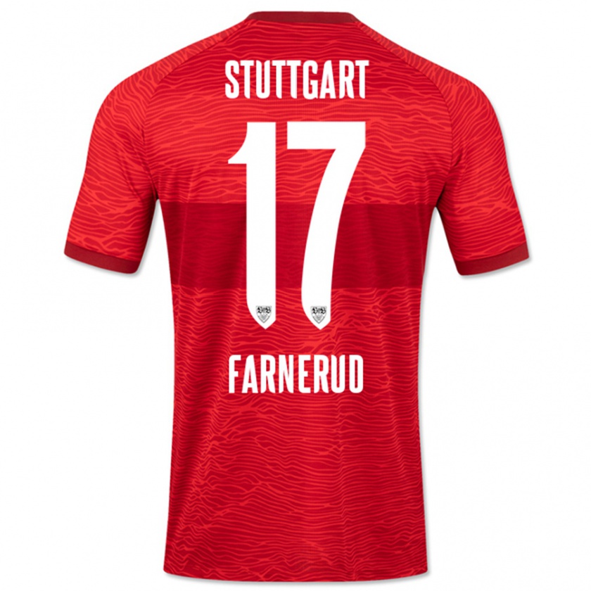 Kandiny Niño Camiseta Colin Farnerud #17 Rojo 2ª Equipación 2023/24 La Camisa