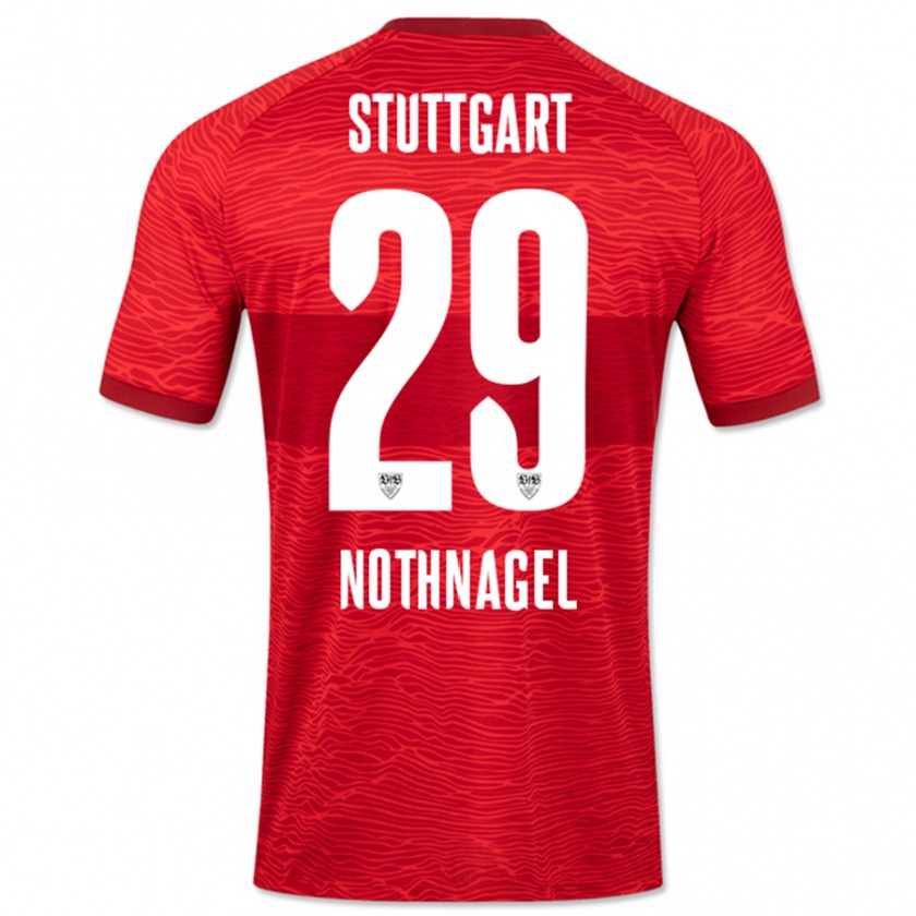 Kandiny Kinderen Dominik Nothnagel #29 Rood Uitshirt Uittenue 2023/24 T-Shirt België