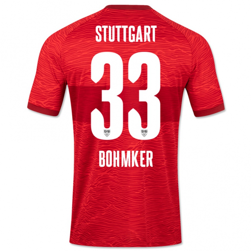 Kandiny Bambino Maglia Finn Böhmker #33 Rosso Kit Gara Away 2023/24 Maglietta