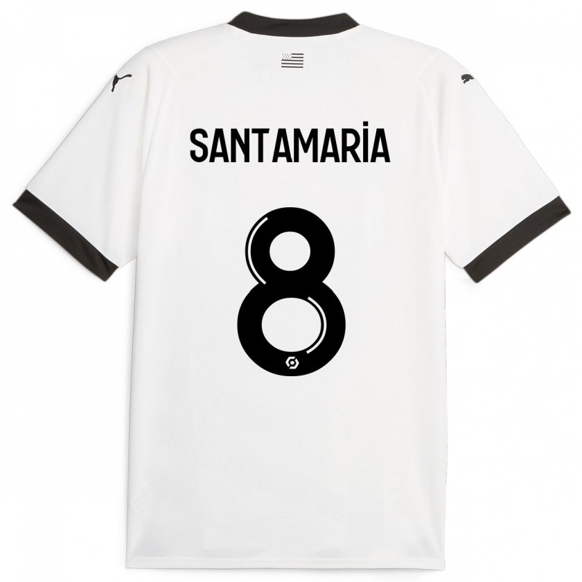 Kandiny Bambino Maglia Baptiste Santamaria #8 Bianco Kit Gara Away 2023/24 Maglietta