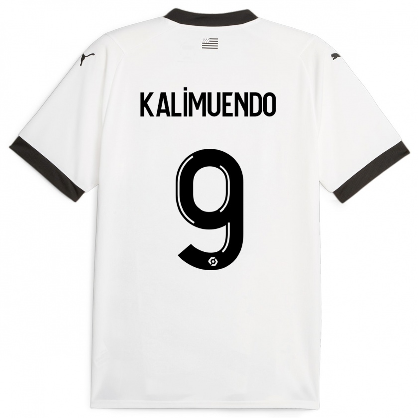 Kandiny Kinderen Arnaud Kalimuendo #9 Wit Uitshirt Uittenue 2023/24 T-Shirt België