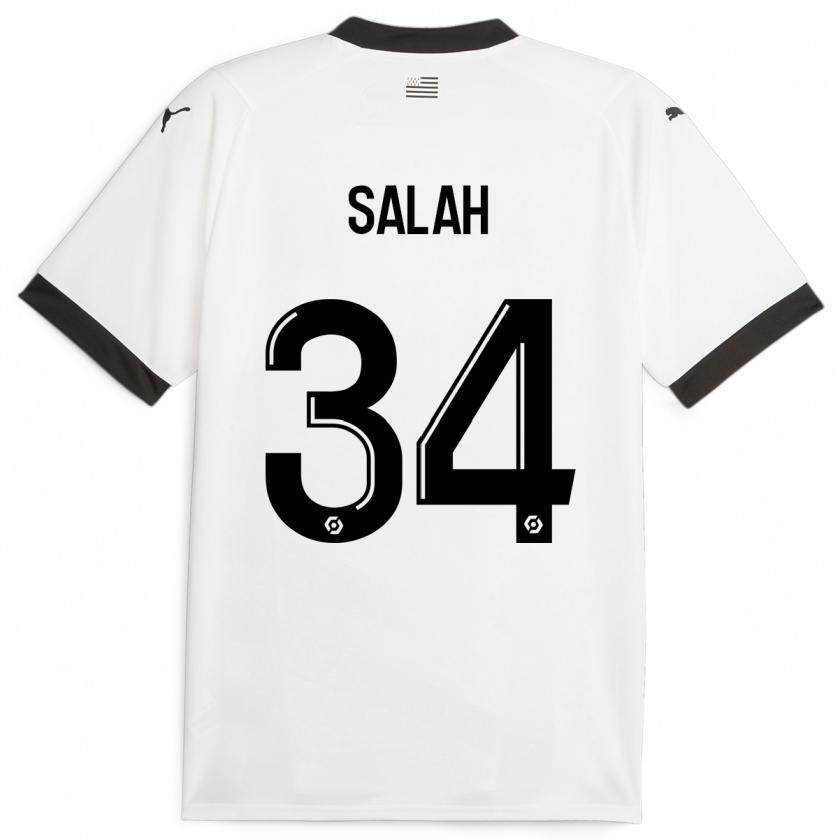 Kandiny Bambino Maglia Ibrahim Salah #34 Bianco Kit Gara Away 2023/24 Maglietta