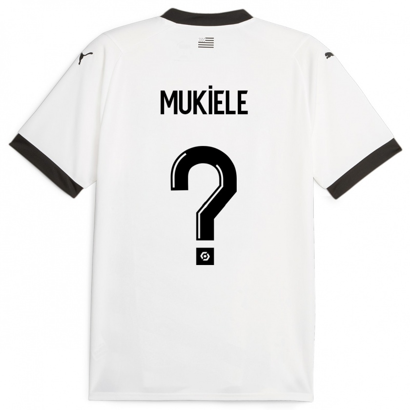 Kandiny Kinderen Nordan Mukiele #0 Wit Uitshirt Uittenue 2023/24 T-Shirt België