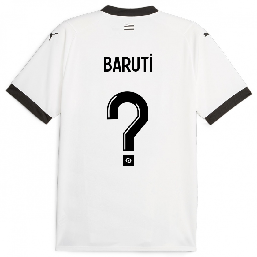 Kandiny Bambino Maglia Kelian Baruti #0 Bianco Kit Gara Away 2023/24 Maglietta