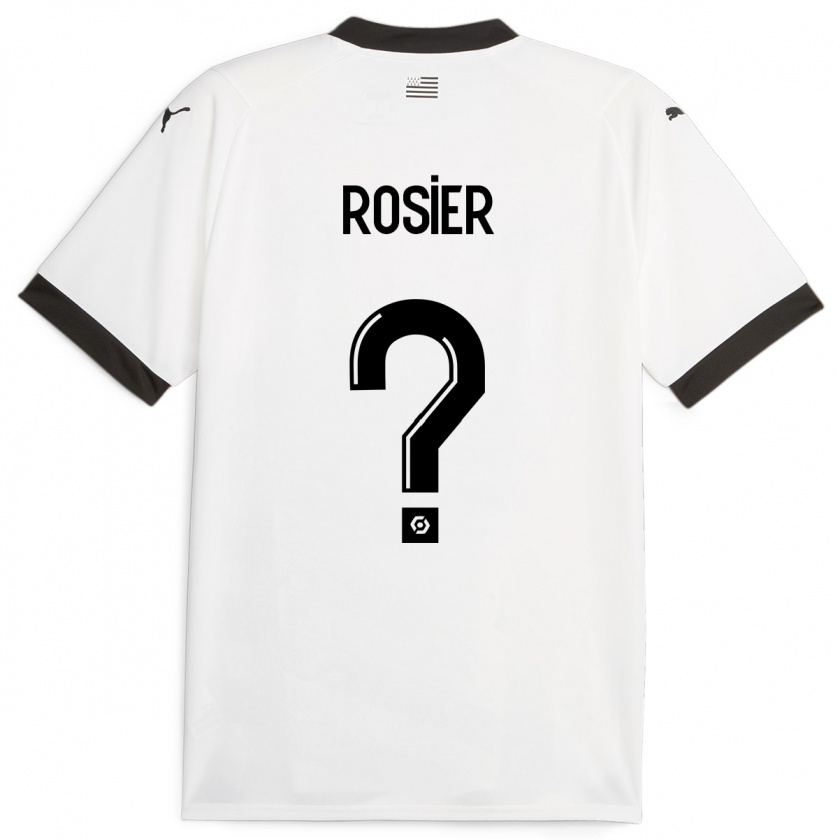 Kandiny Bambino Maglia Lucas Rosier #0 Bianco Kit Gara Away 2023/24 Maglietta