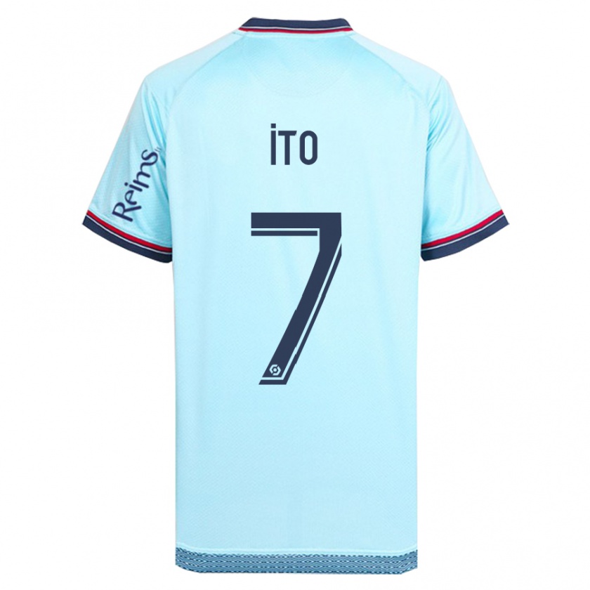 Kandiny Bambino Maglia Junya Ito #7 Cielo Blu Kit Gara Away 2023/24 Maglietta