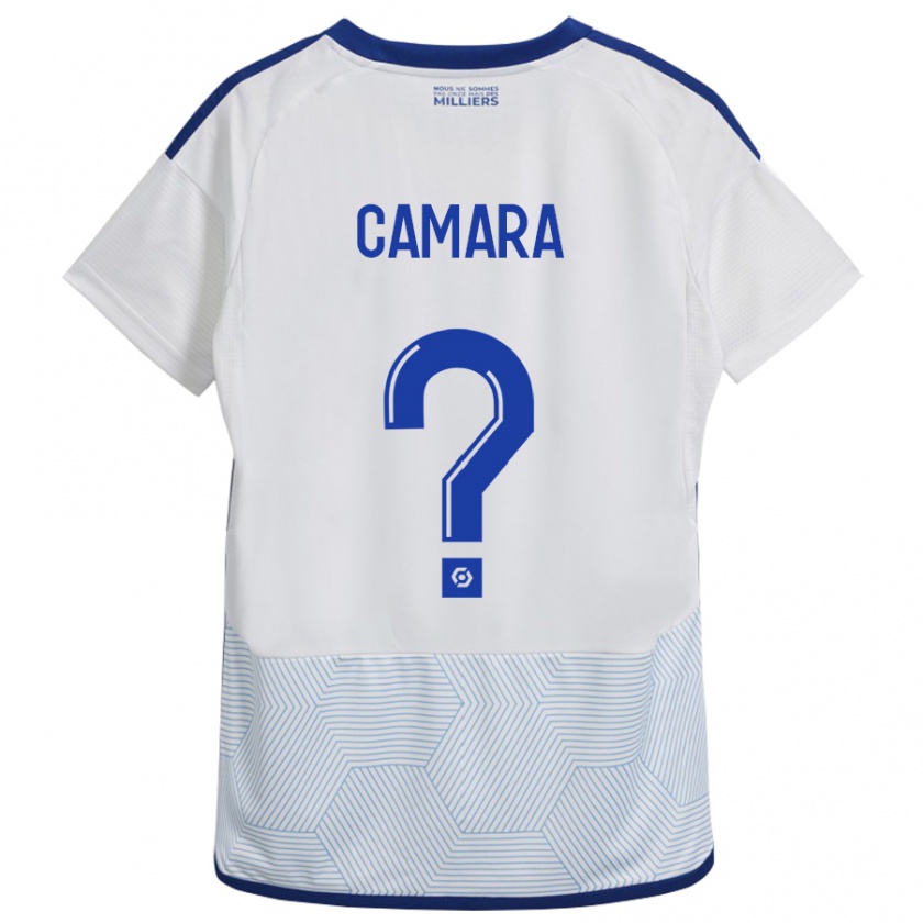 Kandiny Bambino Maglia Alseny Camara #0 Bianco Kit Gara Away 2023/24 Maglietta