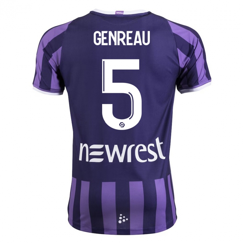 Kandiny Bambino Maglia Denis Genreau #5 Porpora Kit Gara Away 2023/24 Maglietta