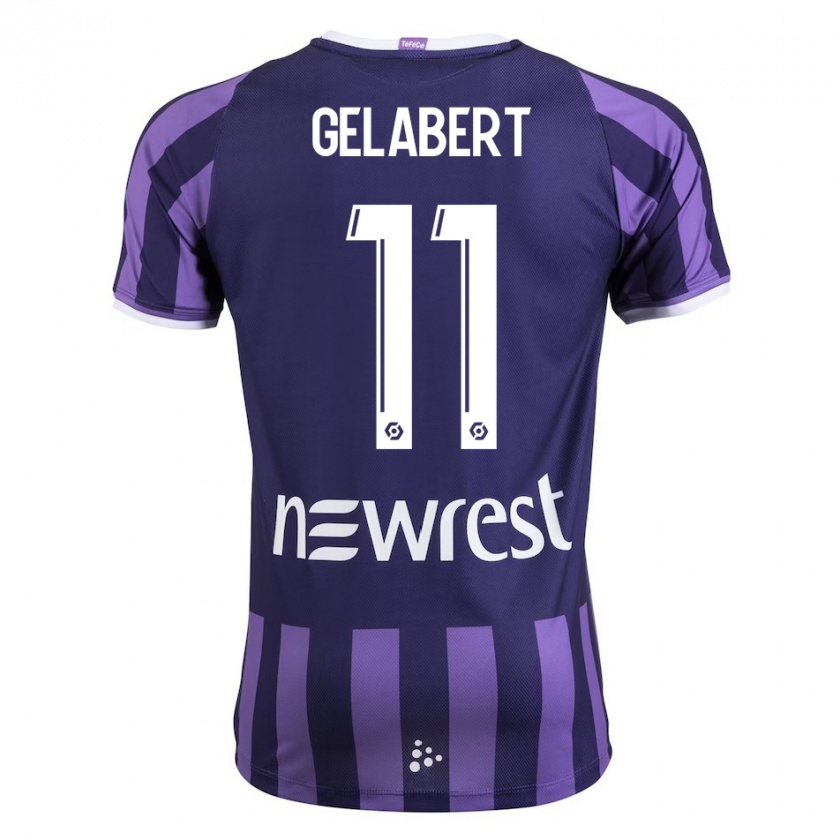 Kandiny Niño Camiseta César Gelabert #11 Morado 2ª Equipación 2023/24 La Camisa