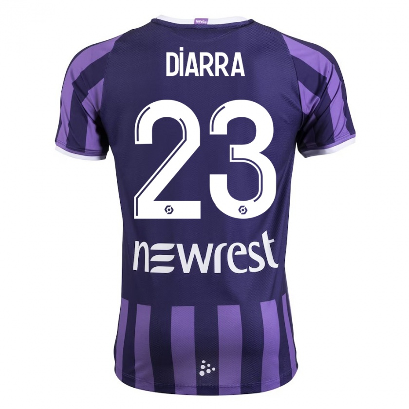 Kandiny Bambino Maglia Moussa Diarra #23 Porpora Kit Gara Away 2023/24 Maglietta