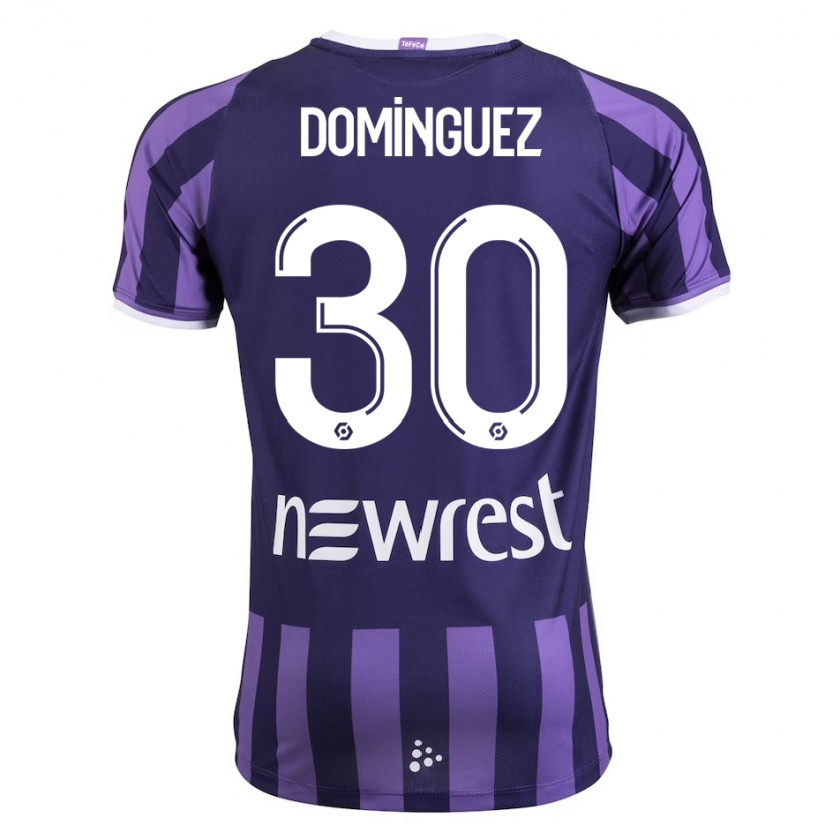 Kandiny Bambino Maglia Álex Domínguez #30 Porpora Kit Gara Away 2023/24 Maglietta