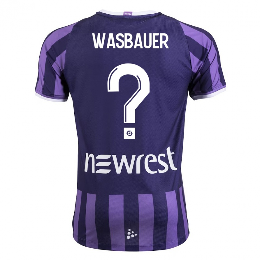 Kandiny Bambino Maglia Nicolas Wasbauer #0 Porpora Kit Gara Away 2023/24 Maglietta