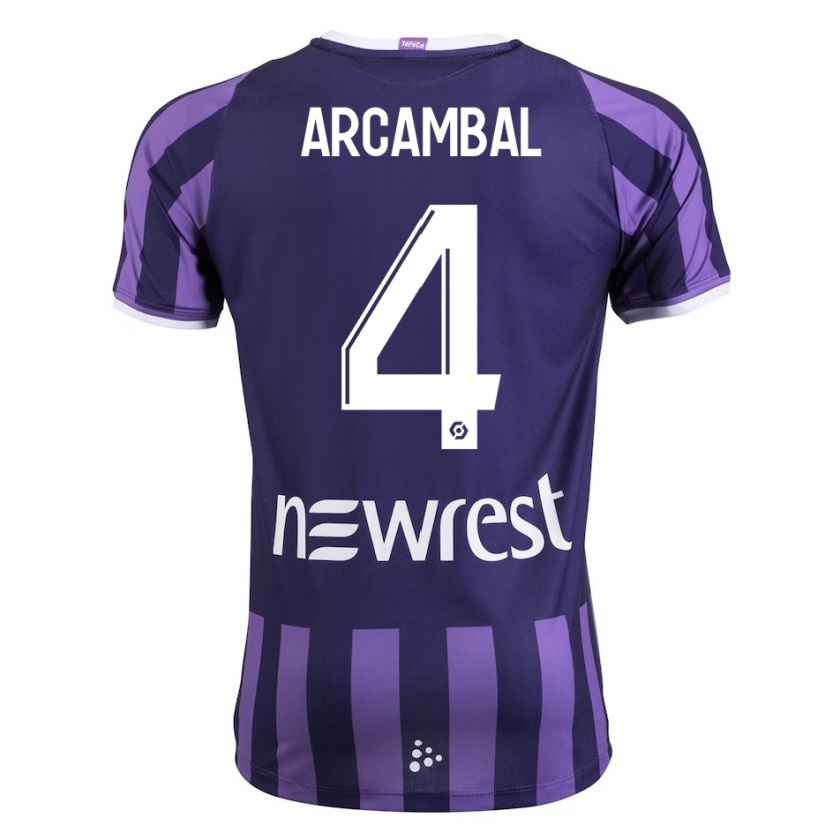 Kandiny Bambino Maglia Anais Arcambal #4 Porpora Kit Gara Away 2023/24 Maglietta