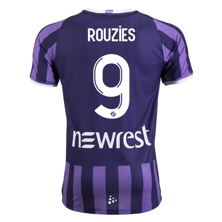 Kandiny Niño Camiseta Manon Rouzies #9 Morado 2ª Equipación 2023/24 La Camisa