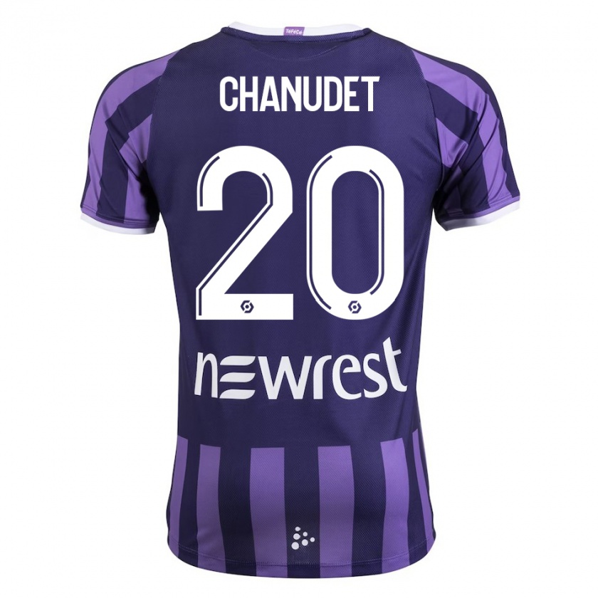 Kandiny Bambino Maglia Coralie Chanudet #20 Porpora Kit Gara Away 2023/24 Maglietta