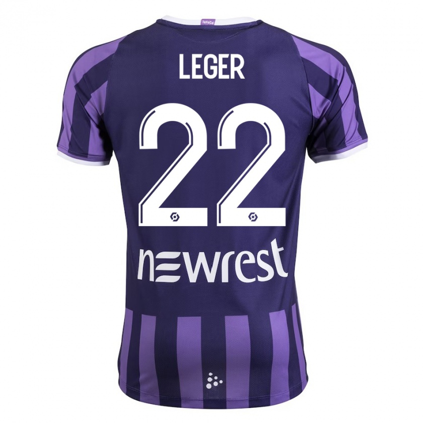 Kandiny Bambino Maglia Christelle Léger #22 Porpora Kit Gara Away 2023/24 Maglietta