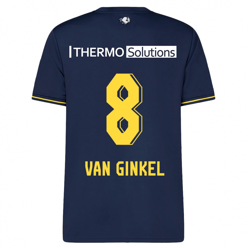 Kandiny Kinder Danique Van Ginkel #8 Marine Auswärtstrikot Trikot 2023/24 T-Shirt Österreich