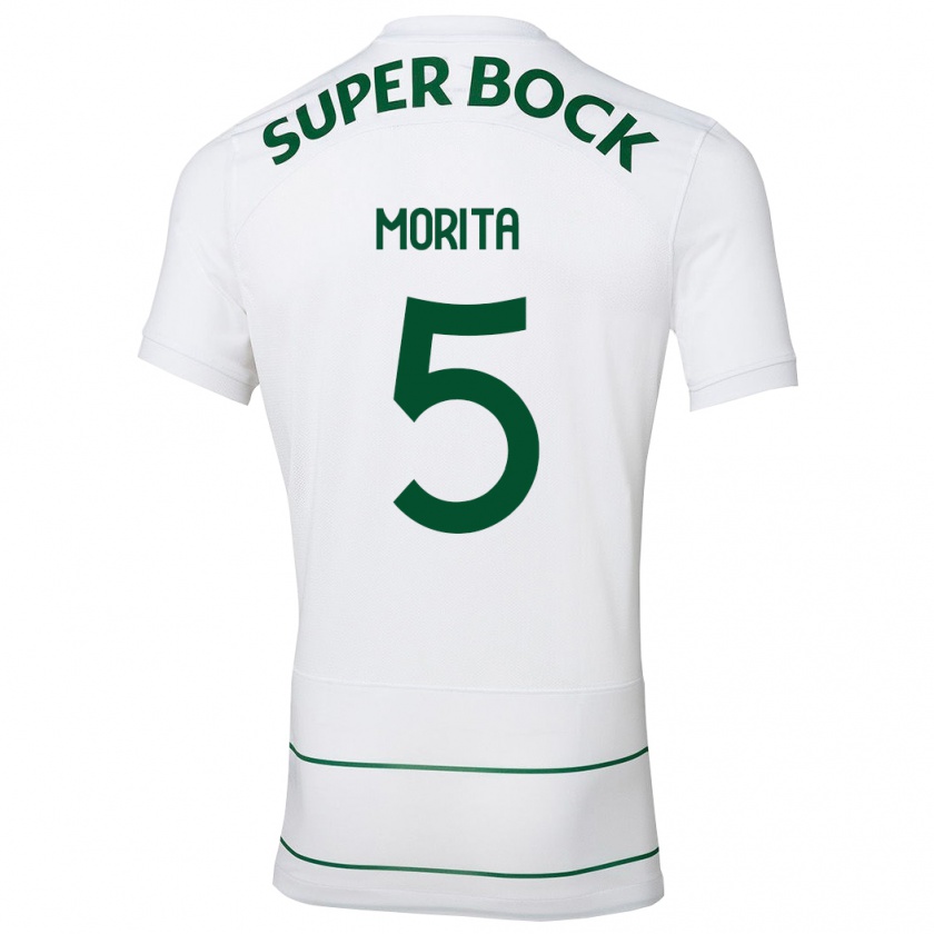 Kandiny Bambino Maglia Hidemasa Morita #5 Bianco Kit Gara Away 2023/24 Maglietta