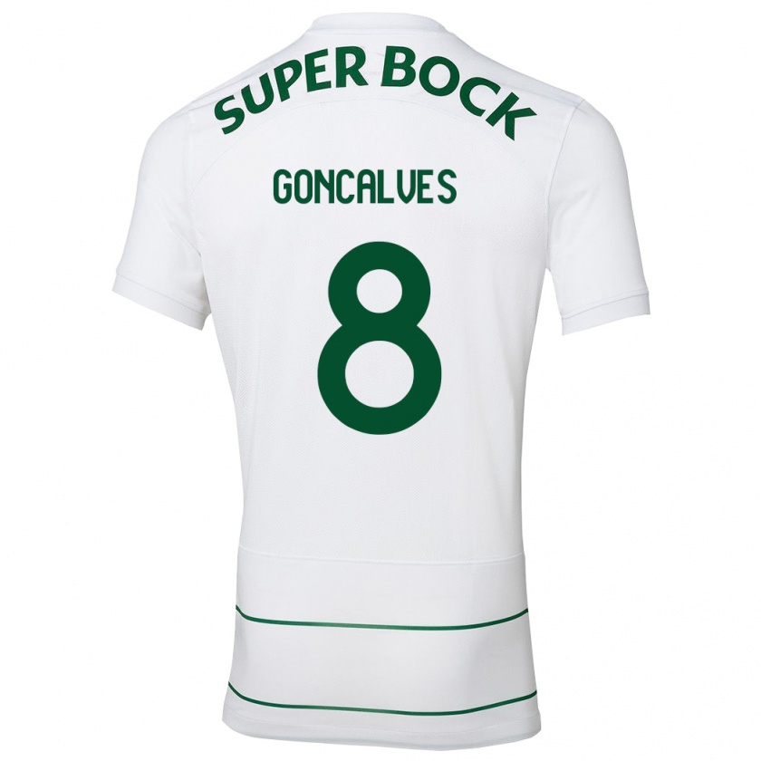 Kandiny Bambino Maglia Pedro Gonçalves #8 Bianco Kit Gara Away 2023/24 Maglietta